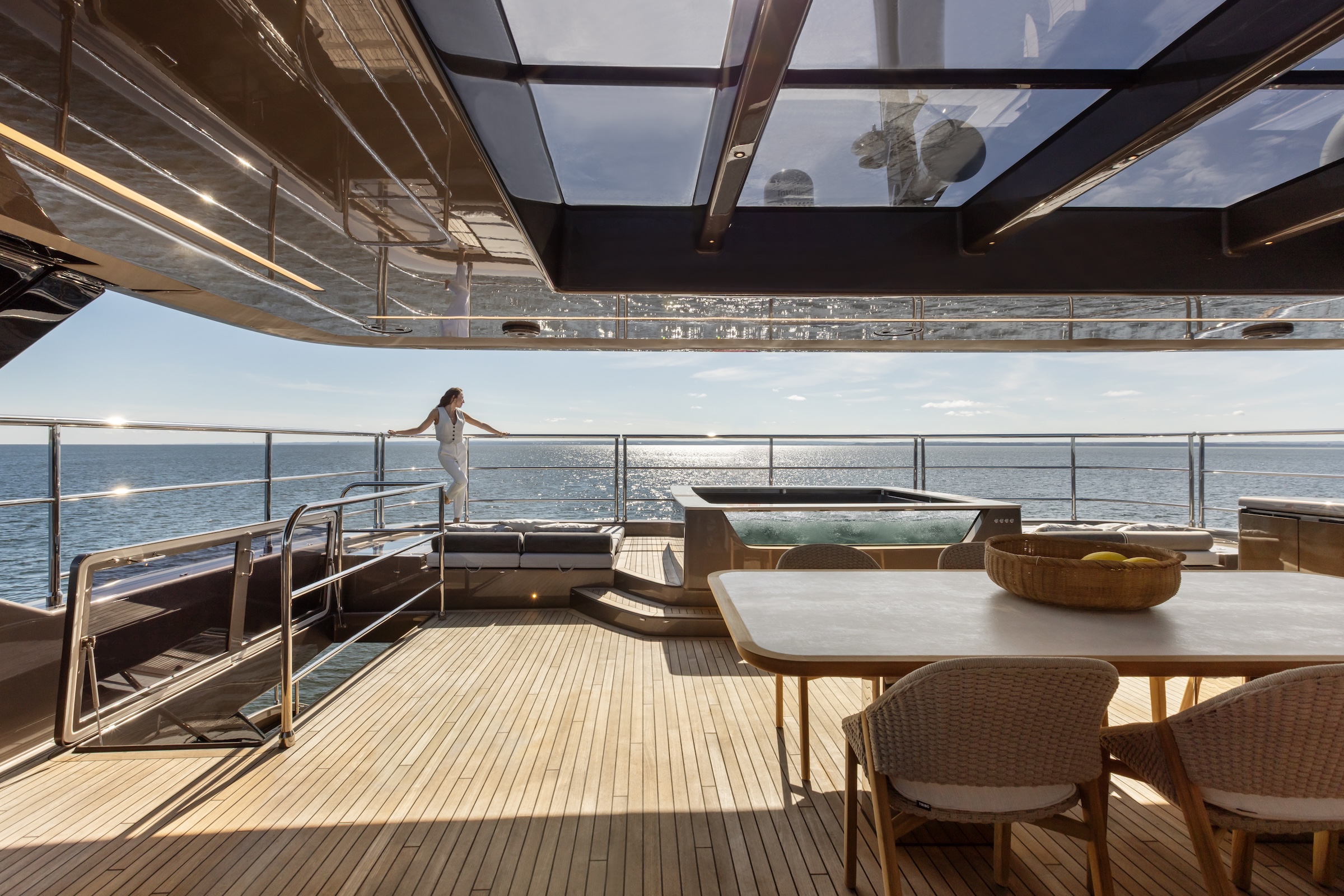 Aerial view of 100 Sunreef Power flybridge