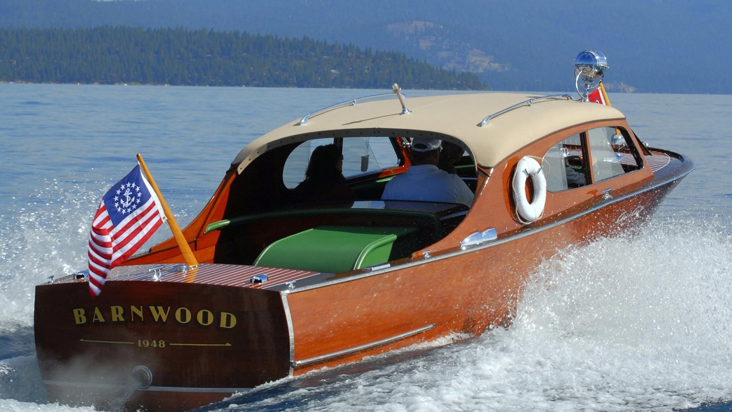 A restored Chris-Craft Sportsman, the classic styling carried into the present